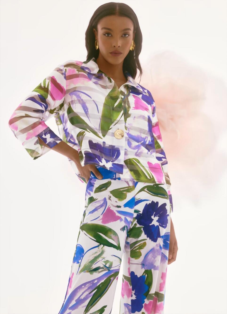 NEW JOSEPH RIBKOFF floral buttoned casual jacket